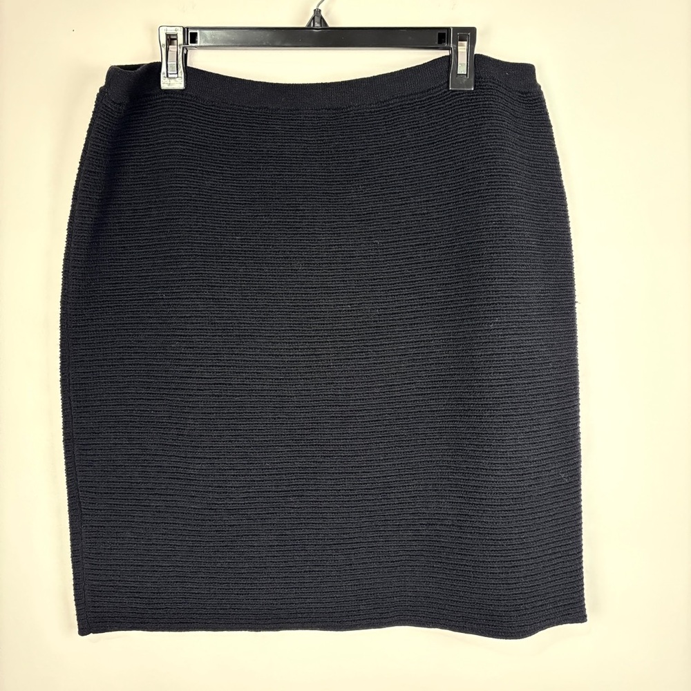Eileen Fisher Black Wool Pencil Skirt